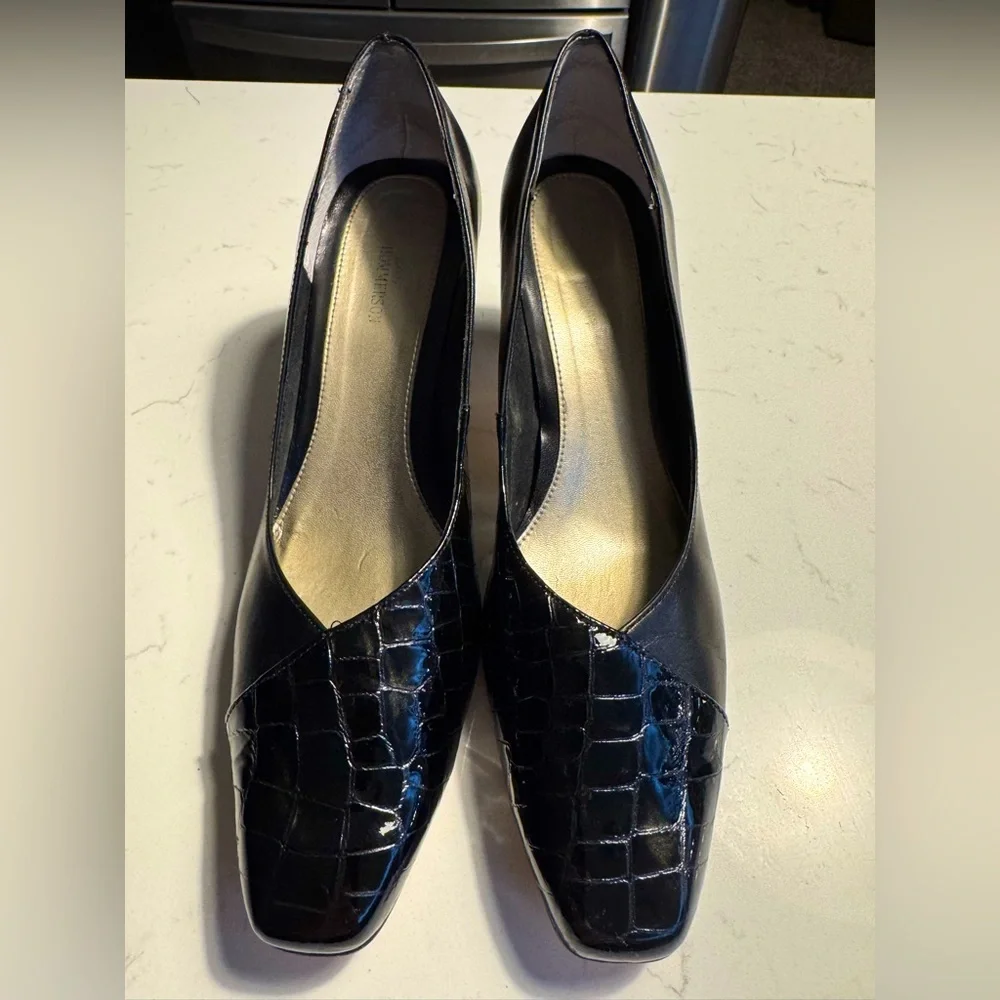 Ros Hommerson Cynthia 10.5 N Vintage Style Black Leather Pumps